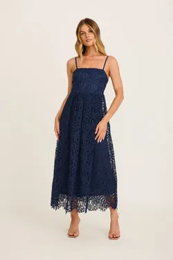 Something Special Maxi Lace Dress in Navy