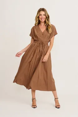 Excella Maxi Dress in Chocolate Tencel Cotton