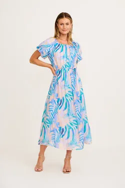 Rendezvous Maxi Dress in Blue Multi Print