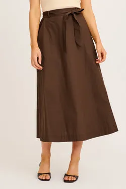 Statement Maxi Skirt in Chocolate Cotton