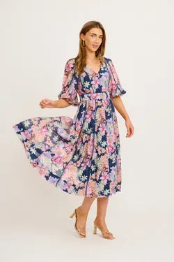 Kenia Maxi Dress in Navy with Multi Floral