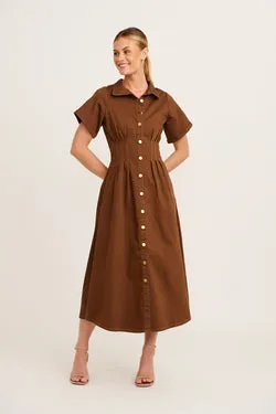 Denim Lover Maxi Dress in Chocolate Denim