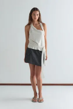 Pocket Skirt - Mono Stripe