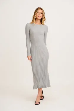 Thistle Midi Knit Dress in Grey