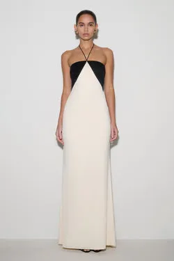 Hien Sequin Halter Maxi Dress - Black/Ivory