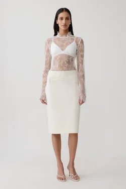 Brooke Suiting Midi Skirt - Ivory
