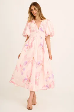 Calina Maxi Dress in Blush Floral
