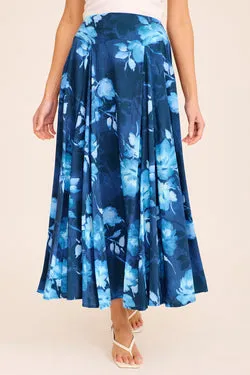 Brandsy Maxi Skirt in Navy Floral