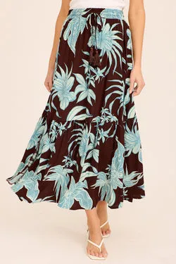 Bilboa Maxi Skirt in Chocolate Floral