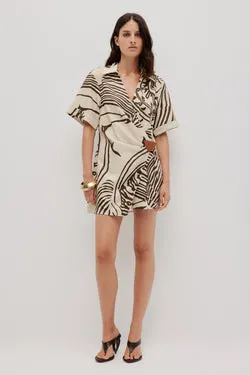 Sable Wrap Mini Dress