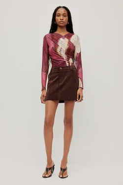 Philo Vegan Suede Mini Skirt