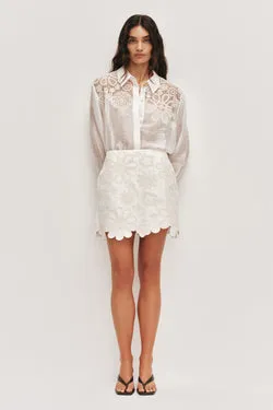 Gia Embroidered Mini Skirt