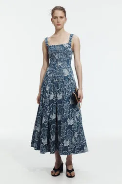 Arlo Jacquard Denim Maxi Dress