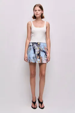 Lettera Denim Mini Skirt