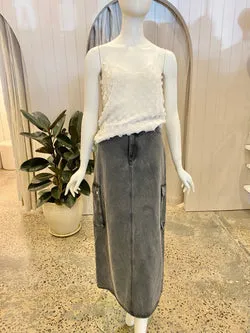 Ena Pelly Boyfriend Denim Skirt - Size 12