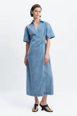 Kendall Denim Wrap Midi Dress