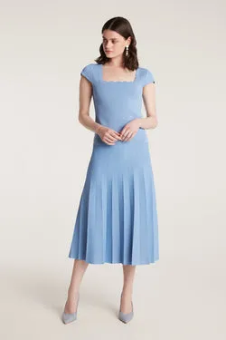 Milano Crepe Knit Skirt - Powder Blue