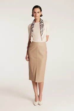 Leather Skirt - Neutral