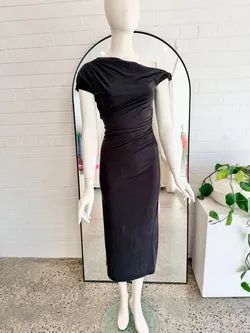 Dissh Black Rio Draped Maxi Dress - Size XS (6 - 8)