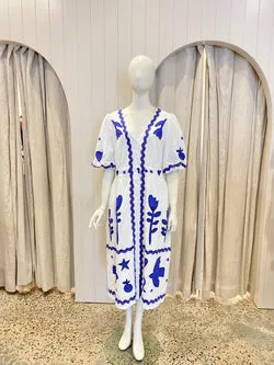 Gorman 'Lovebirds' Embroidered Midi Dress - Size 16
