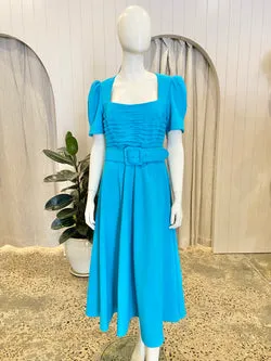 Rebecca Vallance Blue Ella Short Sleeve Midi BNWT - Size 12