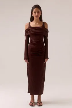 ELAIAN LONG-SLEEVE DRESS - RAISIN