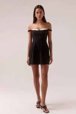 LURE MINI DRESS - BLACK AND WHITE