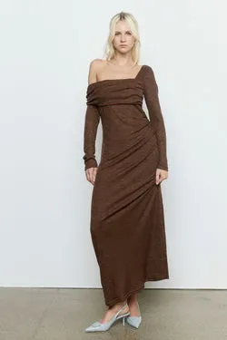 ALIGN ONE SHOULDER DRESS - ESPRESSO