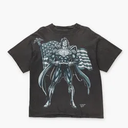 Vintage 1994 Marvel DC Superman American Flag Graphic Single Stitch T-Shirt (M)
