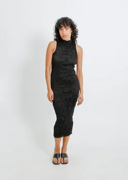 OLLIE PLEAT DRESS / BLACK
