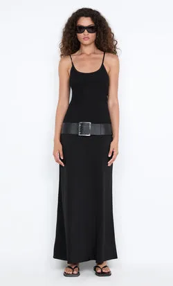 SILK BIAS MAXI SKIRT - BLACK
