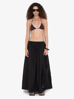 ELEANOR DRAWCORD MAXI SKIRT - BLACK