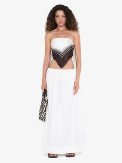 ELEANOR DRAWCORD MAXI SKIRT - IVORY