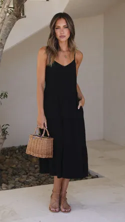 Zoey Midi Dress - Black