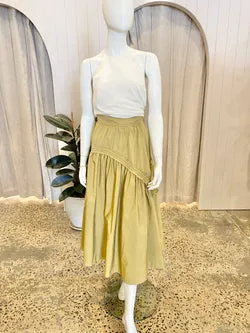 AJE Cosmos Drawstring Midi Skirt - Size 16