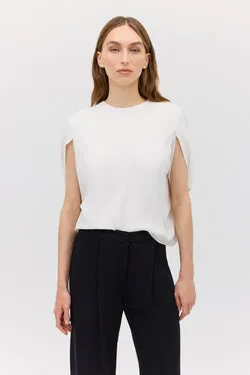 IVORY CREPE CRAWFORD TOP