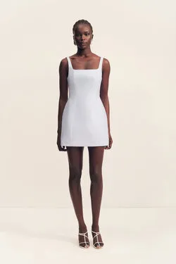 OTIS SQUARE NECK MINI DRESS - SKY