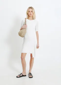 CHARLOTTE PLEAT DRESS / WHITE