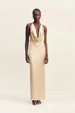 ANDIE LOW COWL MAXI DRESS - CHAMPAGNE