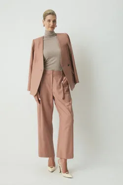 Adelena Wool Suit Pant - Dusty Pink