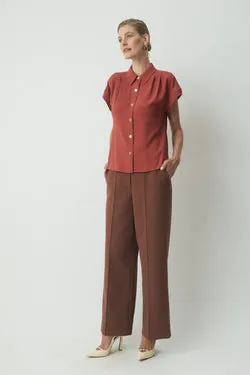 Lior Crepe Pant - Cognac