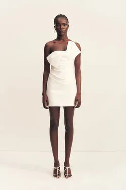 OTIS TWIST KNOT MINI DRESS - IVORY