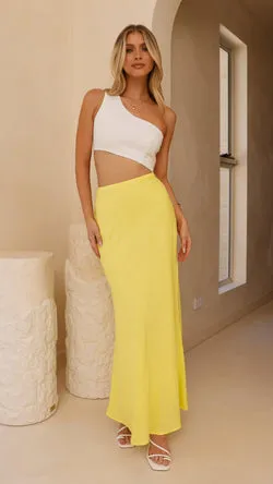 Abia Maxi Dress - White/Yellow