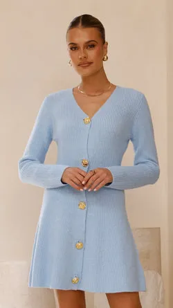 Catarina Long Sleeve Mini Dress - Blue