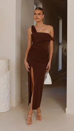 Gardenia Maxi Dress - Chocolate