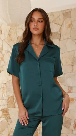 Courtney Button Up Shirt - Emerald
