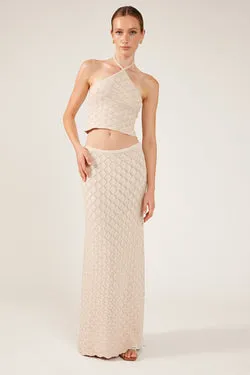 Perfect Stranger Golden Hour Crochet Maxi Skirt Nude