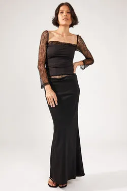 Perfect Stranger Jenna Lace Maxi Skirt Black