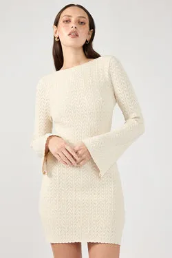 Perfect Stranger Bellsy Long Sleeve Mini Dress - White