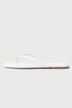 Perfect Stranger Square Toe Leather Thong White White